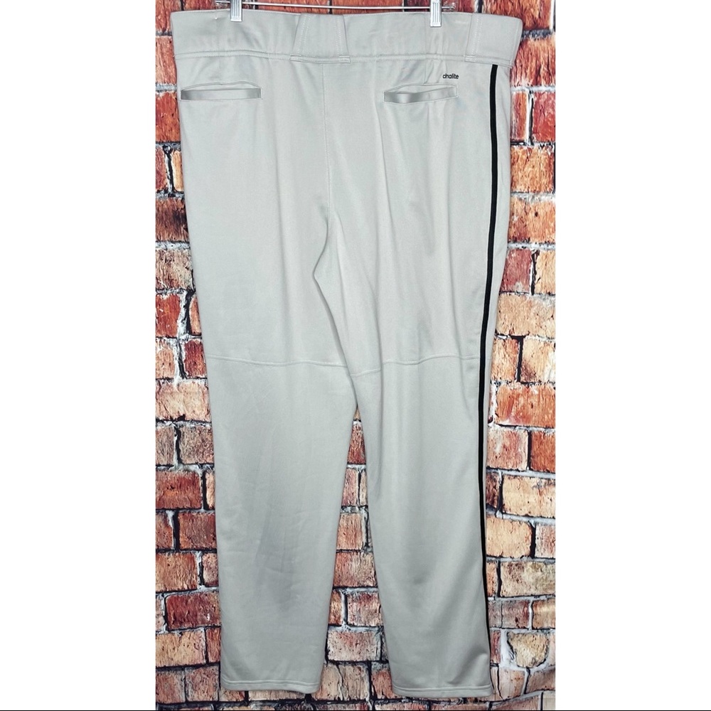 NWT Adidas Phenom Climalite Men's XL Slim Cleat Cut Piped Baseball Pants Gray - Picture 3 of 4